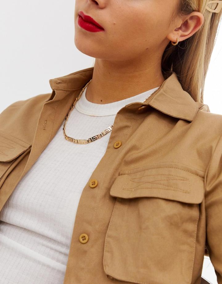 Weekday Greek Geometric Chain Necklace In Gold - Gold