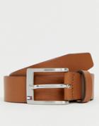 Tommy Hilfiger Aly Leather Belt In Tan-brown