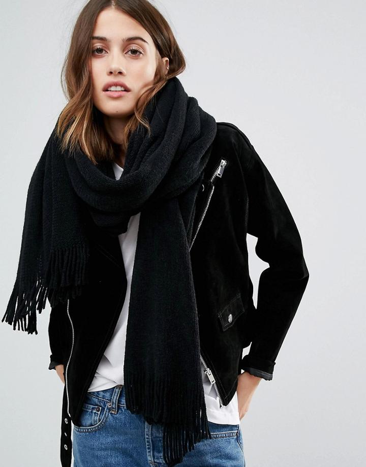 Vero Moda Tassel Scarf - Black