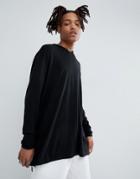 Asos Oversized Knitted Hoodie In Black