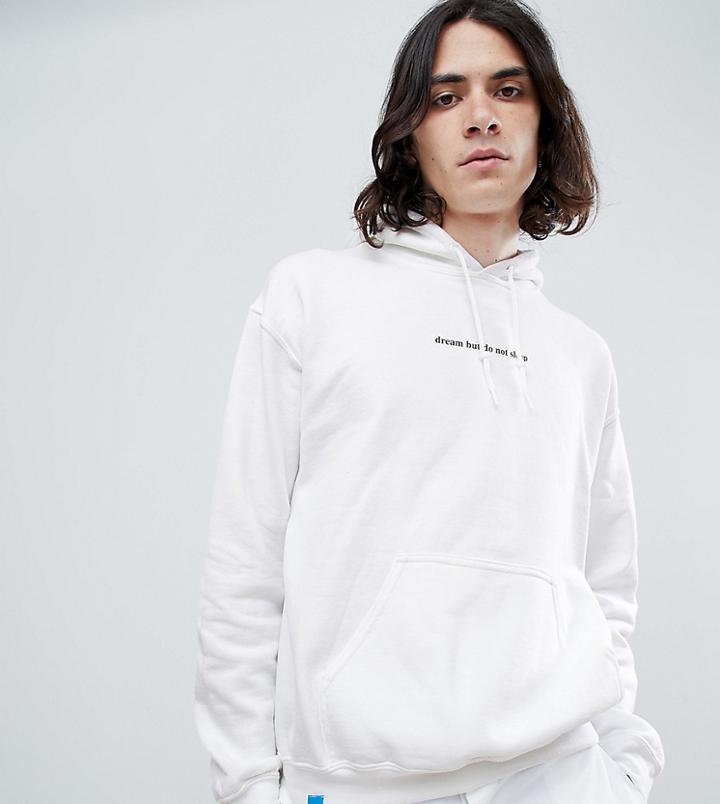 Dream But Do Not Sleep Logo Hoodie With Back Print - White