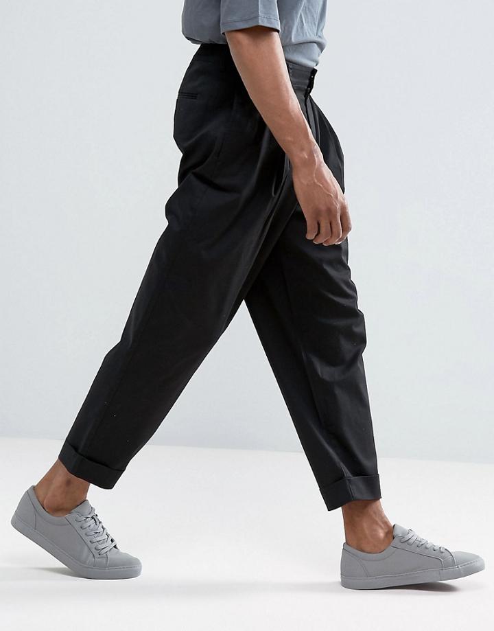 Asos Design Wide Balloon Pants In Black