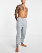 Asos Design Quilted Sweatpants In Gray - Part Of A Set-grey