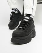 Buffalo Classic Chunky Sole Sneakers In Black - Black