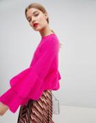 Essentiel Antwerp Fluffy Frill Sweater - Pink