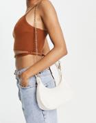 Truffle Collection Chain Detail Shoulder Bag In Off White