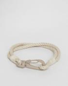 Asos Rope Bracelet In Light Gray - Gray