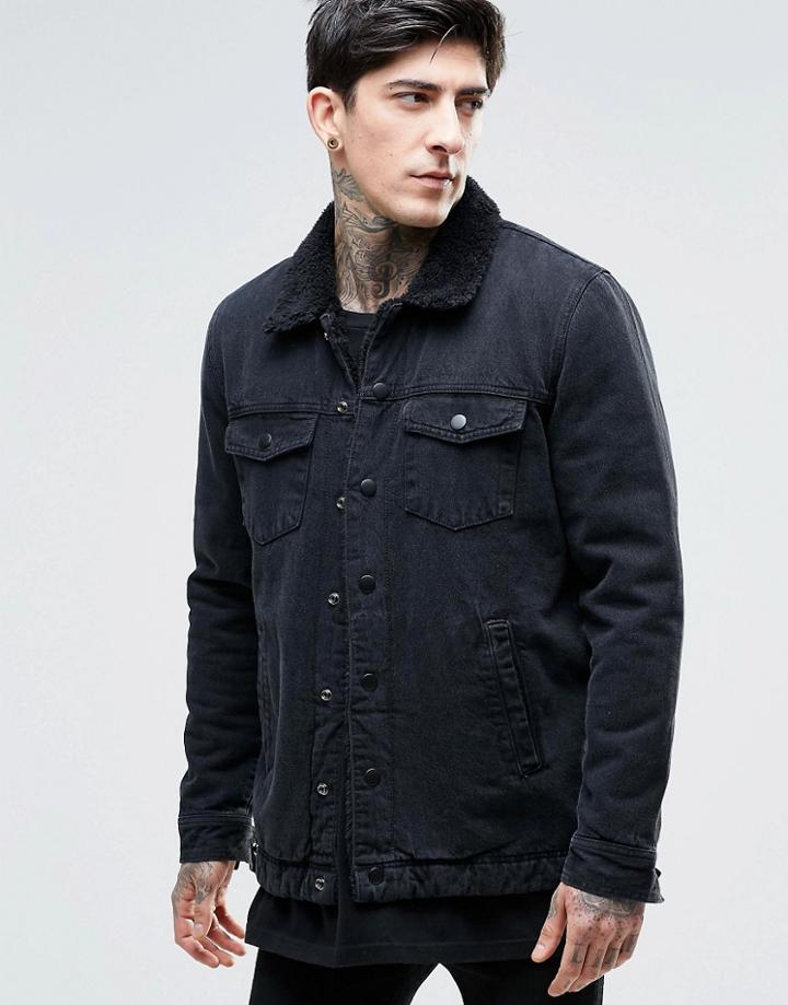 Dr Denim Ior Borg Jacket - Black