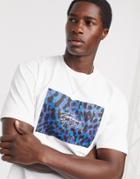 Topman Signature T-shirt With Leopard Print Box In White