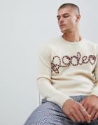 Asos Design Sweater With Rope Design - Cream