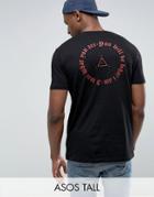 Asos Tall Relaxed T-shirt With Back Print In Black - Black