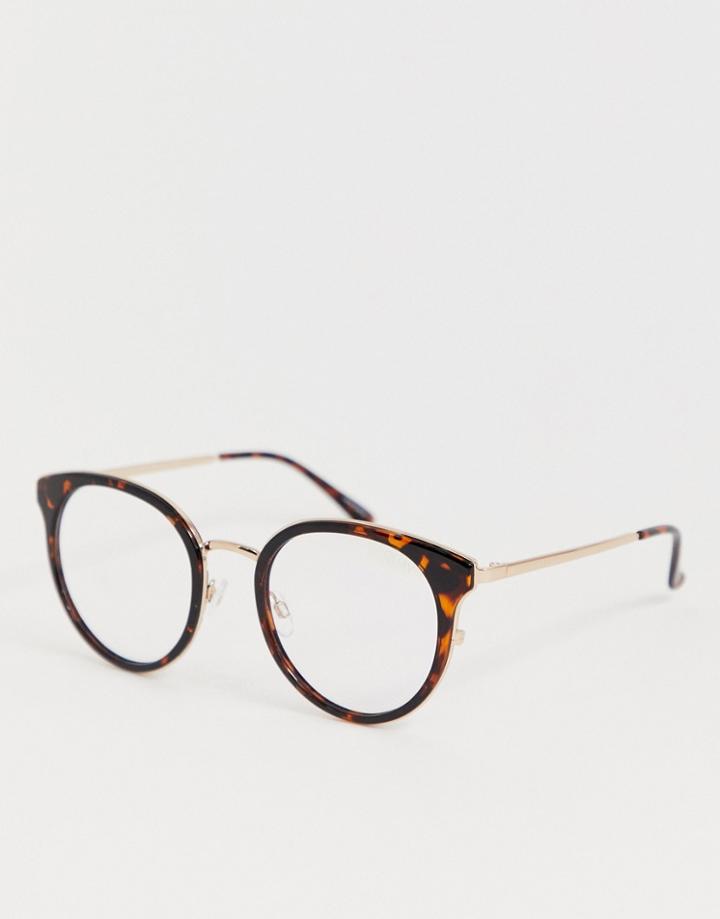 Quay Australia Cryptic Round Glasses In Tort - Brown