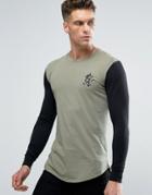 Gym King Long Sleeve Tee In Muscle Fit - Green