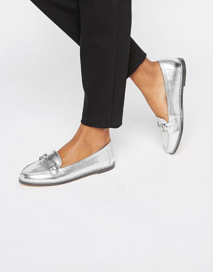 London Rebel Snaffle Loafer - Silver