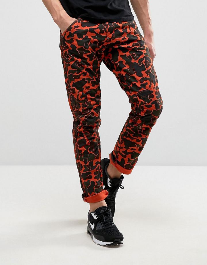 G-star 5622 X25 Elwood Pharrell Jean Blaze Orange Camo - Orange