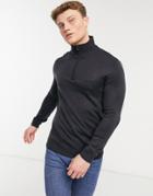 Lambretta High Neck Half Zip Sweater In Navy