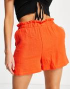 Vero Moda High Waisted Shorts In Orange - Part Of A Set