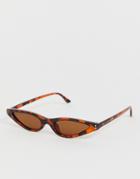 South Beach Slim Cat Eye Sunglasses - Brown
