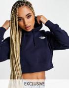 The North Face Trend Cropped Hoodie In Navy Exclusive At Asos