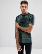 Original Penguin Stripe T-shirt Regular Fit In Navy/green - Green