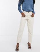 Asos Design Relaxed Boyfriend Jeans In Ecru-cream