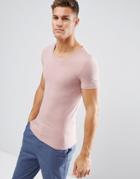 Asos Extreme Muscle Fit Scoop Neck T-shirt In Pink - Pink