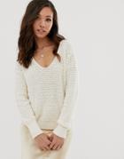 Abercrombie & Fitch Scoop Knit Sweater In Cream