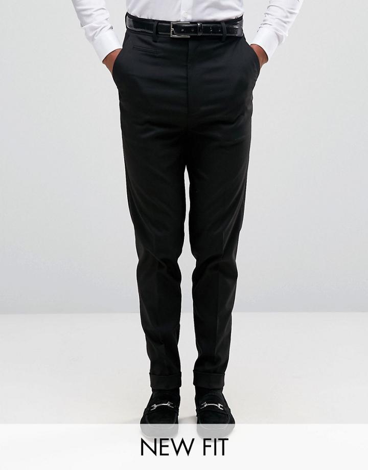 Asos Super High Waisted Smart Pants In Black - Black