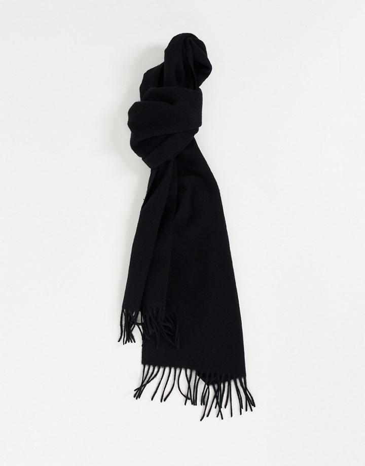 Selected Homme 100% Wool Scarf In Black