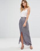 New Look Button Front Maxi Skirt - Blue