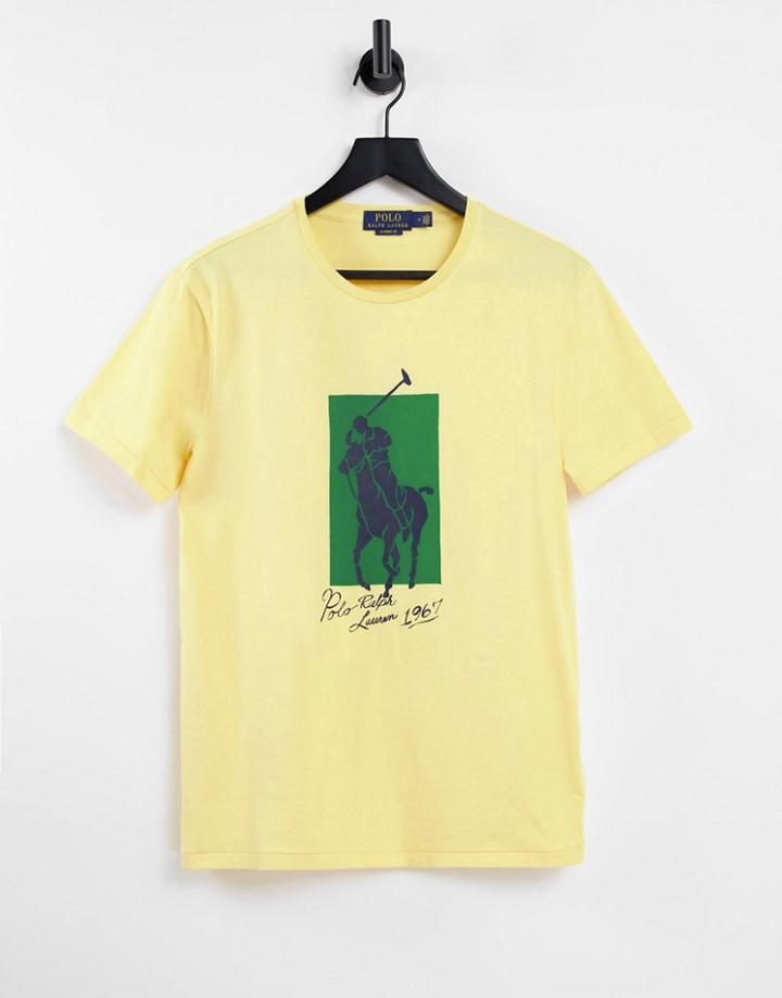 Polo Ralph Lauren Large Pony Print T-shirt In Yellow