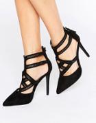 Call It Spring Adoeni Cut Out Point Heeled Shoes - Black