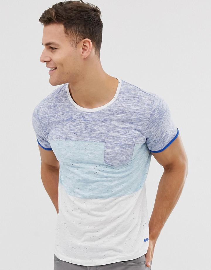 Esprit T-shirt In Color Block-blue