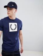 Fred Perry Laurel Wreath Print T-shirt In Navy - Navy