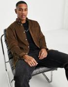 Jack & Jones Originals Oversized Cord Shirt In Brown