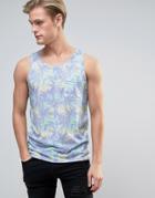 Another Influence Tropical Palm Pocket Tank - Blue