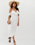 The Jetset Diaries Boho Rhapsody Cold Shoulder Maxi Dress-white