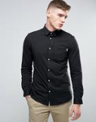 Jack & Jones Core Shirt In Slim Fit Jersey Cotton - Black