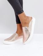 Miss Selfridge Metallic Backless Sneakers - Pink