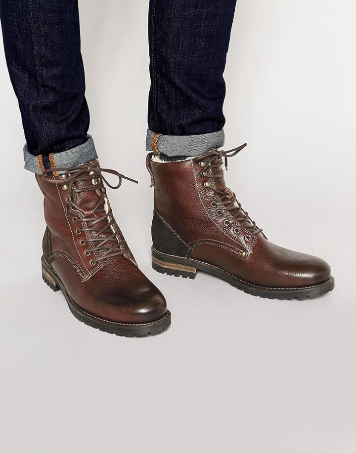 Aldo Busca Leather Boots - Brown