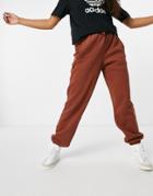 Adidas Originals Cozy Comfort Oversized Cuffed Sweatpants In Brown