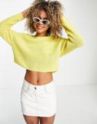 Asos Design Cropped Sweaters With Pocket In Yellow