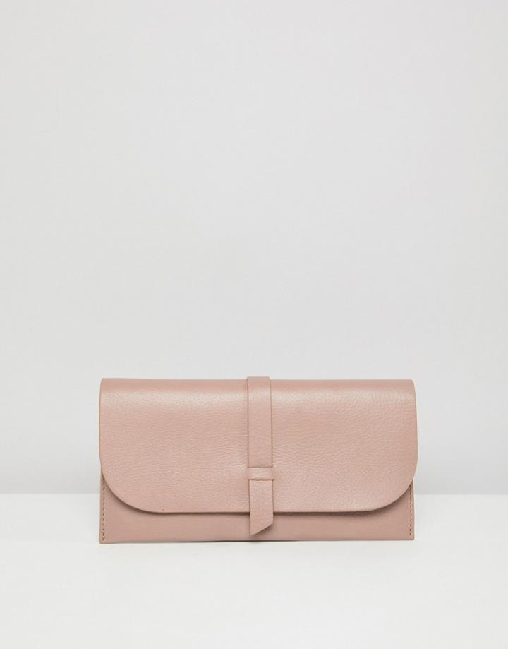Paul Costelloe Real Leather Tab Evelope Purse - Pink