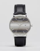 Sekonda Chronograph Leather Watch In Black 1193 - Black