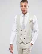 Noose & Monkey Super Skinny Wedding Vest - Beige