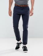 Tom Tailor Skinny Chino With Belt - Navy