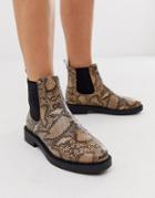 Asos Design Auto Chunky Chelsea Boots In Snake - Multi