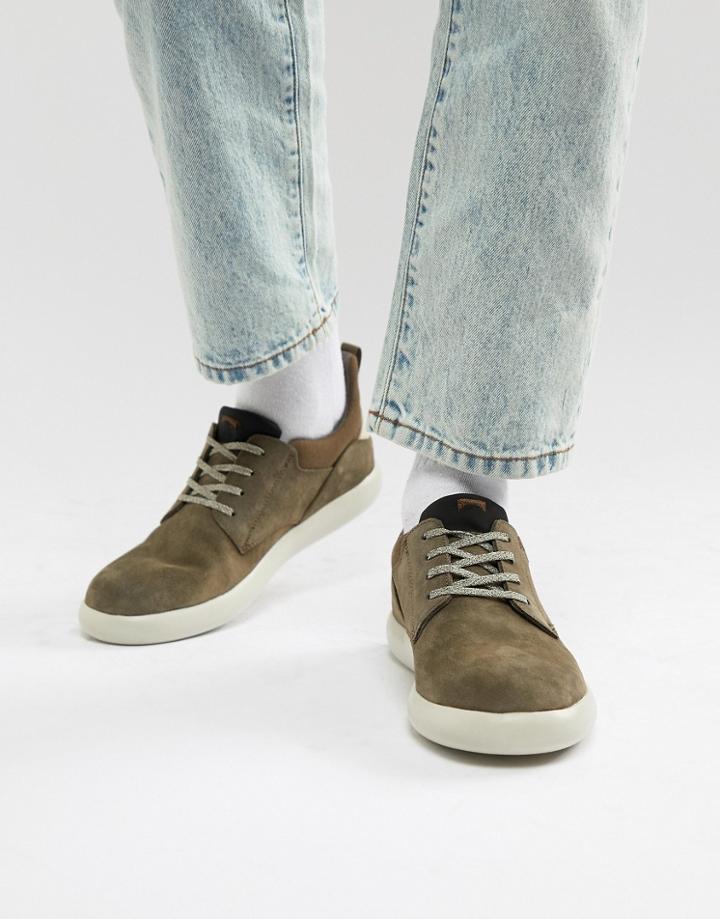 Camper Pelotas Suede Sneaker In Khaki - Green