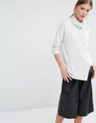 Vero Moda Roll Neck Sweater With Split Sides - Gray