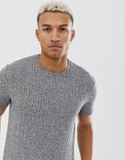 Asos Design Relaxed T-shirt In Interest Rib In Gray
